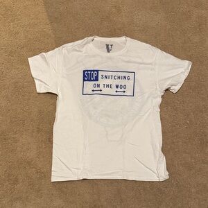 VLONE x Pop Smoke White Tee with Blue Graphic